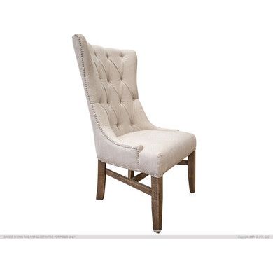 IFD7332CHR Tufted Back Side Chair w/ a nailhead trim lines