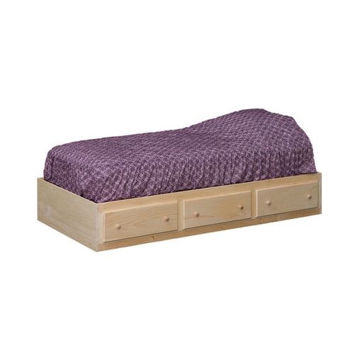 King Size Pine Three Drawer Bed on One Side Only