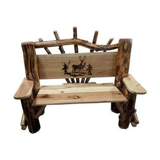 ATEI 9994 4 Ft. Park Bench w/ Deer SceneOak / Aspen