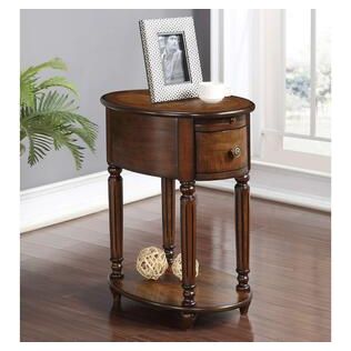 ATEI 7947 Oval Chairside Table w/ Power Outlet