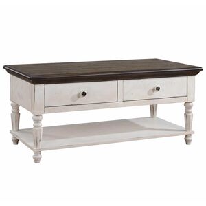 ATEI VE4422 Coffee Table Antique White & Dark Knotty Oak