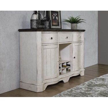 ATEI VE5818 Server Antique White & Dark Knotty Oak