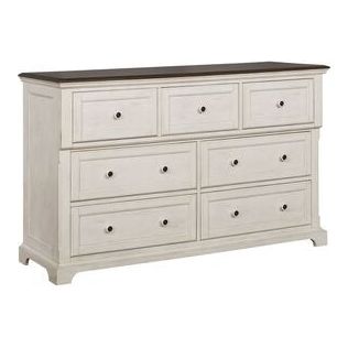 ATEI VE6518 Dresser Antique White & Dark Knotty Oak