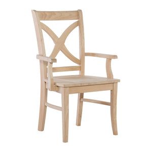 Vineyard Curved X Back Arm Chair