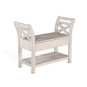 2075MW Accent Bench w/ Storage, Wood Seat