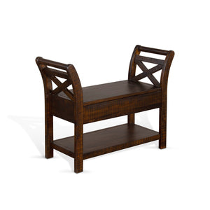 2075TL Accent Bench w/ Storage, Wood Seat