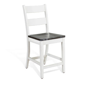 1508EC-24 24"H Ladderback Barstool, Wood Seat