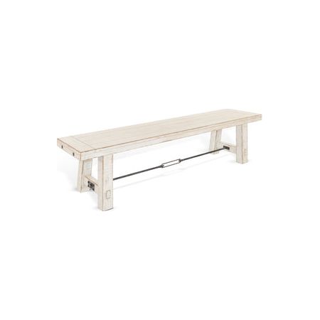 1615WS 64" White Sand Bench w/ Turnbuckle, Wood Seat