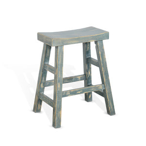 1768SG-24 Sea Grass 24"H Saddle Seat Stool, Wood Seat