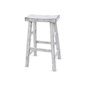 1768WS-30 White Sand 30"H Saddle Seat Stool, Wood Seat