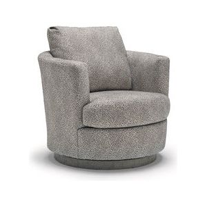 2998 W Swivel Barrel Chair With Wood Base