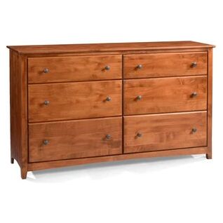 Shaker 6 Drawer Double Dresser - 4 Deep Drawers